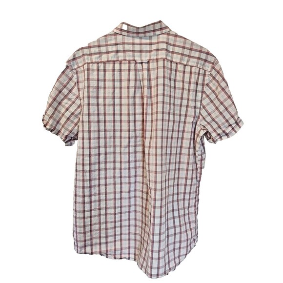 Men's Izod Red-White Plaid Short Sleeve Shirt XL - Picture 2 of 8